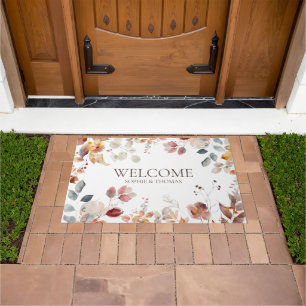 Welcome Floral Personalised Doormat