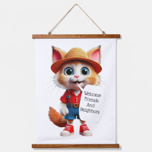 Welcome friends and neighbours  hanging tapestry