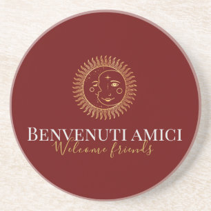 Welcome Friends English / Italian Custom Coaster
