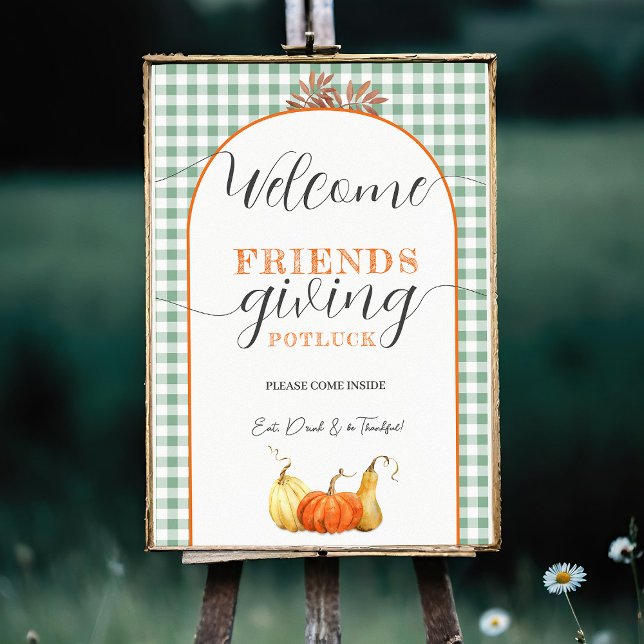 Welcome Friends Giving 2024, Thanksgiving Dinner Poster (Creator Uploaded)