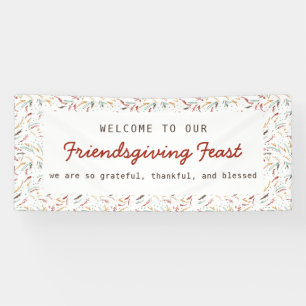 Welcome Friendsgiving Dinner Thankful Grateful Banner