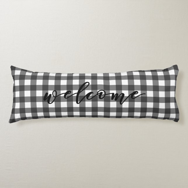 WELCOME GINGHAM BODY CUSHION (Front)