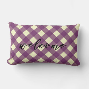 WELCOME GINGHAM LUMBAR CUSHION
