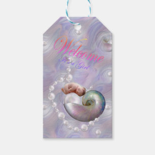 Welcome Girl Baby Shower Gift Tags