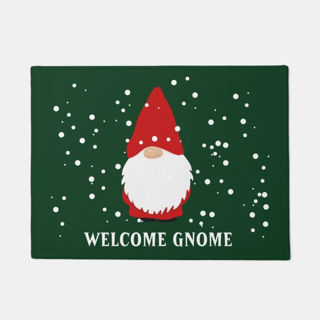 Welcome Gnome funny winter doormat design (Front)