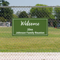 Welcome Green and White Name Family Reunion