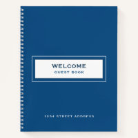 Welcome Guest Book Blue