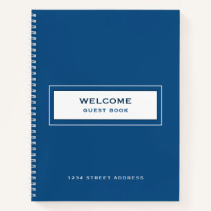 Welcome Guest Book Blue