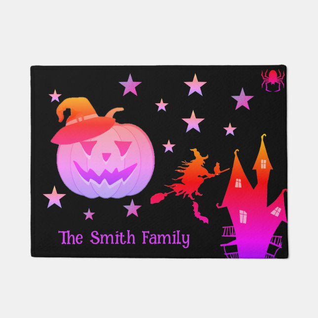 Welcome Halloween Door Mat | Personalised Doormat (Front)