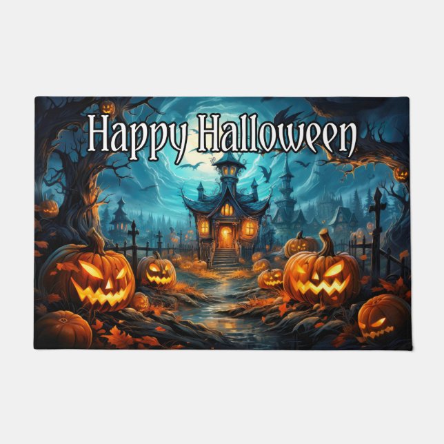 Welcome | Halloween Haunted House Doormat (Front)