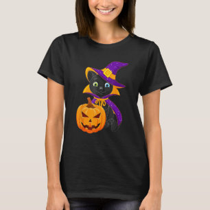 Welcome Happy Hat Cat Halloween 2023 Devil Face Pu T-Shirt