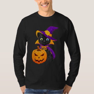 Welcome Happy Hat Cat Halloween 2023 Devil Face Pu T-Shirt