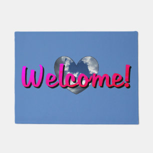 "Welcome! Happy Heart" Door Mat