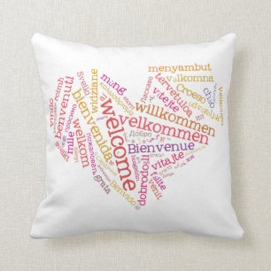 Welcome Heart (many languages) Pillows