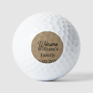 Welcome home add family name house inauguration golf balls