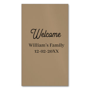 Welcome home add family name house inauguration magnetic business card