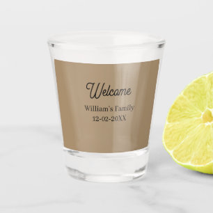Welcome home add family name house inauguration shot glass