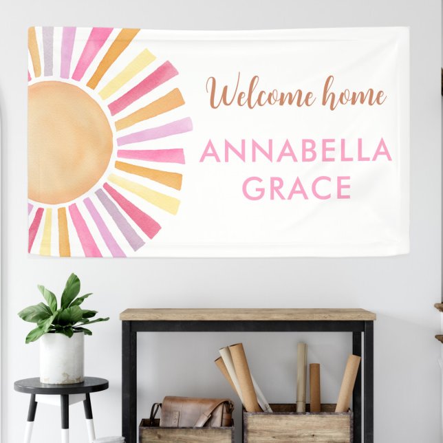 Welcome home baby girl sun boho sunshine banner (Creator Uploaded)