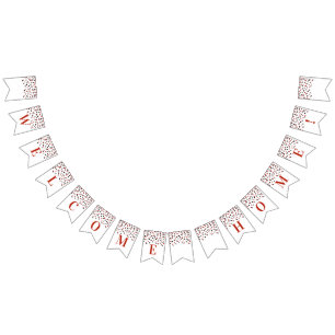 Welcome Home Banner Red Black Confetti