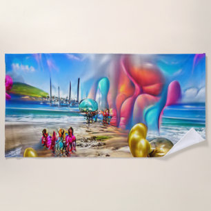 Welcome Home Beach Balloons Sand Beach Towel