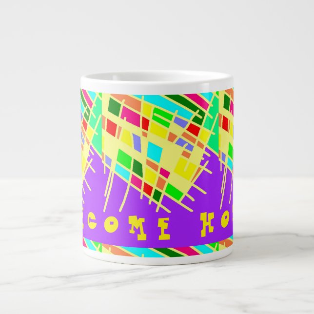 Welcome home brite splash art and message large coffee mug (Front)