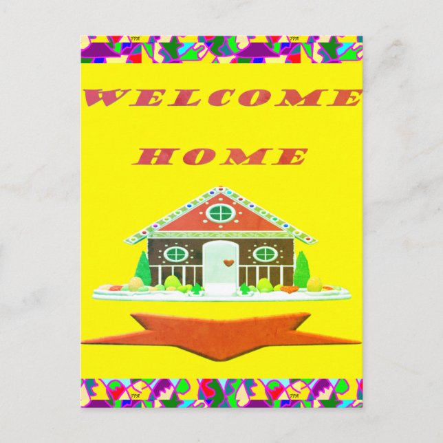 WELCOME HOME CAKE DESIGN POSTCARD (Front)