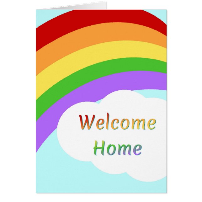 Welcome Home Card With Rainbow (Front)