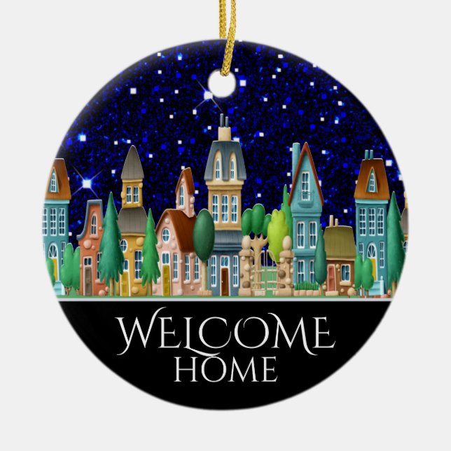 Welcome Home Ceramic Tree Decoration (Front)