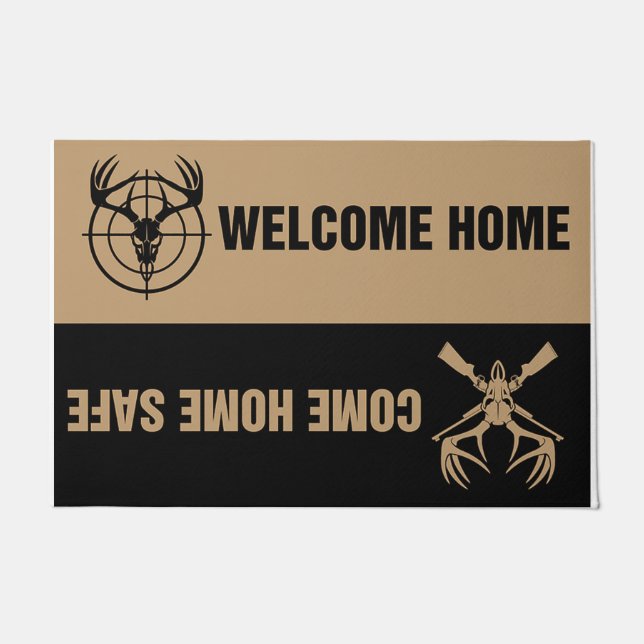 Welcome Home Come Home Safe Hunters Doormat (Front)