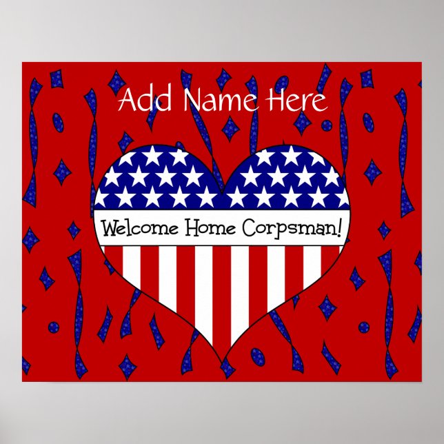 Welcome Home Corpsman! (Customisable Name) Poster (Front)