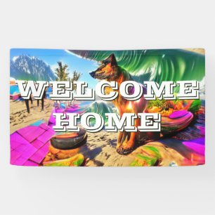 Welcome Home custom German Shepherd Dog Banner