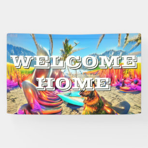 Welcome Home custom German Shepherd Dog Banner