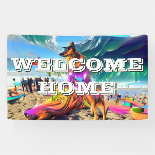 Welcome Home custom German Shepherd Dog Banner