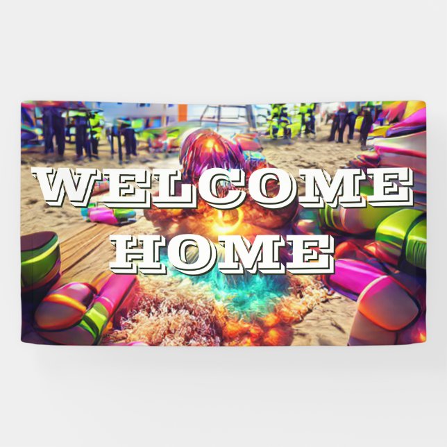 Welcome Home custom Vinyl Banner 3' x 5' Banner (Horizontal)
