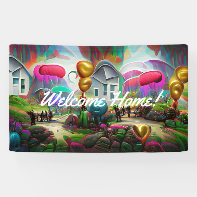 Welcome Home custom Vinyl Banner 3' x 5' Banner (Horizontal)