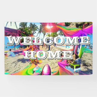 Welcome Home custom Vinyl Banner 3' x 5' Banner