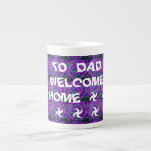 WELCOME HOME DAD COLOR PURPLE MIXED BONE CHINA MUG