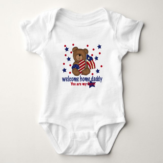 Welcome Home Daddy Bear Baby Bodysuit (Front)