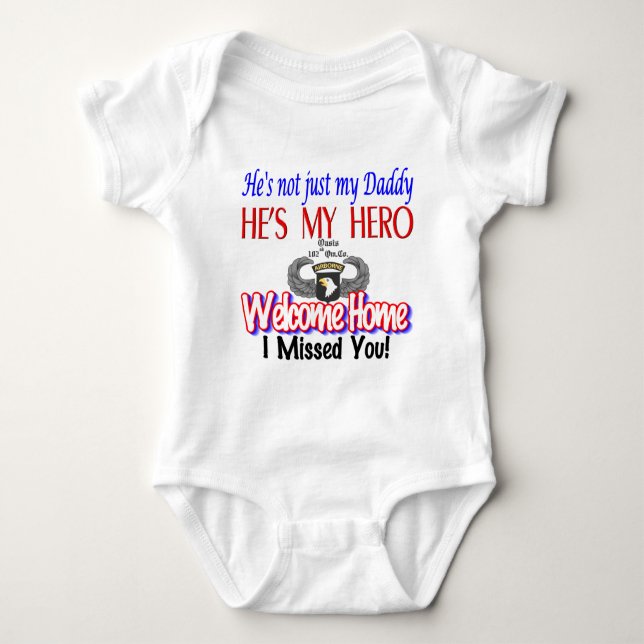 Welcome Home Daddy Products Baby Bodysuit (Front)