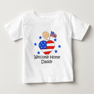 Welcome Home Daddy Stick Figure Baby T-Shirt