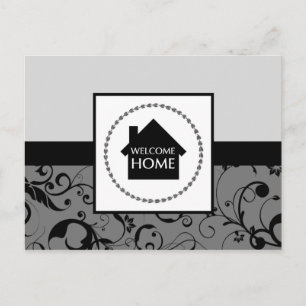 welcome home damask postcard