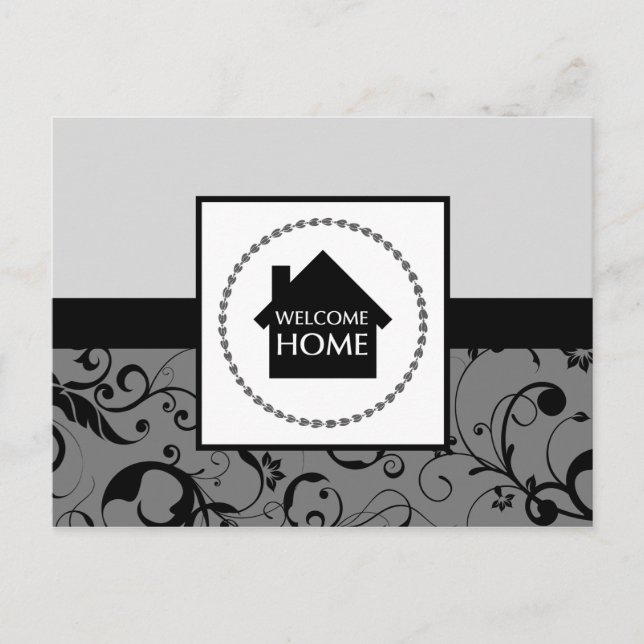 welcome home damask postcard (Front)