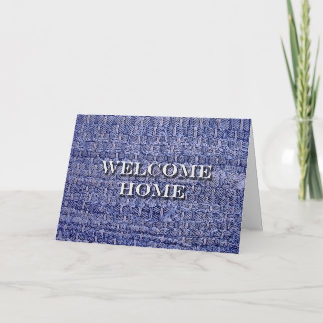 Welcome Home, Denim Blue Jean Rag Rug Card (Front)