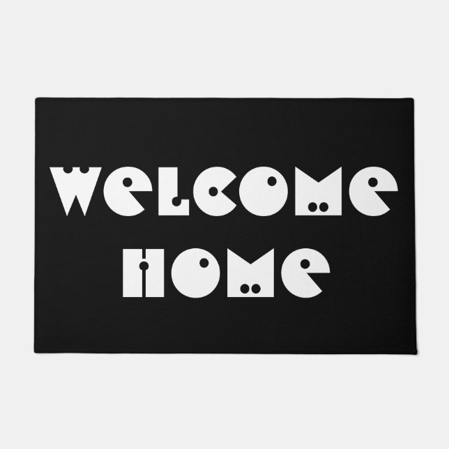 Welcome Home Door Mat Black White (Front)