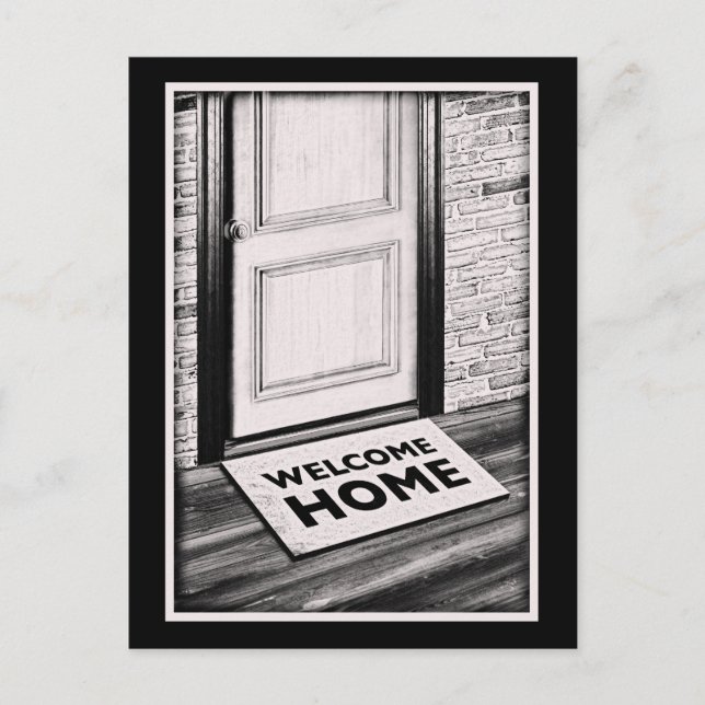 welcome home door mat photograph postcard (Front)