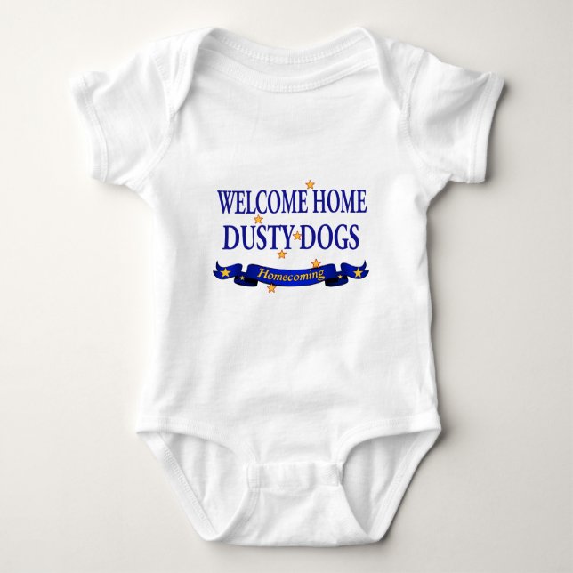 Welcome Home Dusty Dogs Baby Bodysuit (Front)