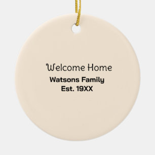 Welcome home family name est. Year guest house  Ceramic Tree Decoration