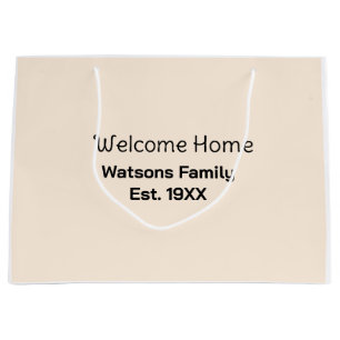 Welcome home family name est. Year guest house Large Gift Bag