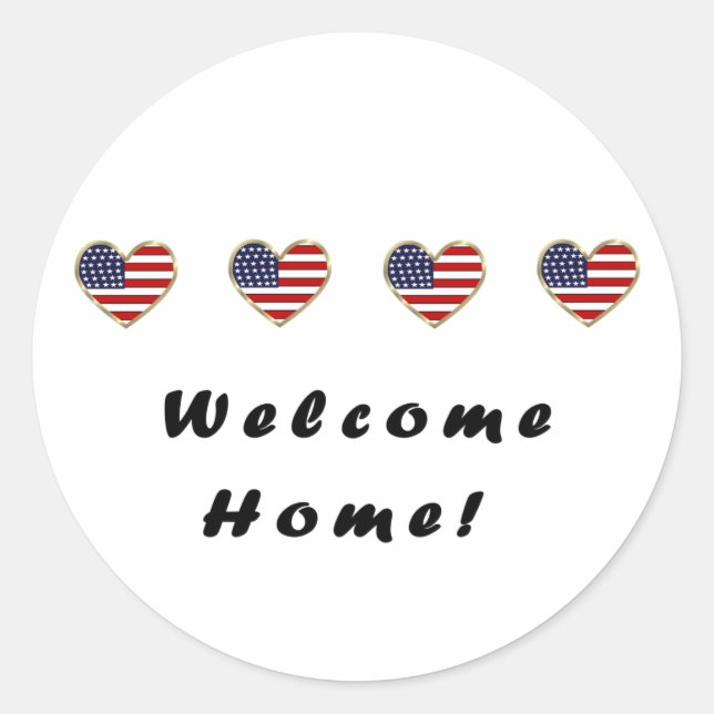 Welcome Home Flags Classic Round Sticker (Front)