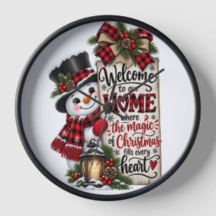 Welcome Home for Christmas Clock
